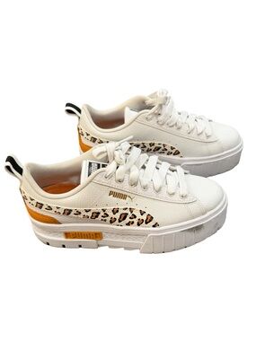 PUMA Mayze Roar Platform Sneakers Shoes White 7 Women's, Size 5.5 Girl's